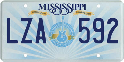 MS license plate LZA592