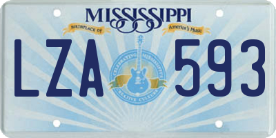 MS license plate LZA593