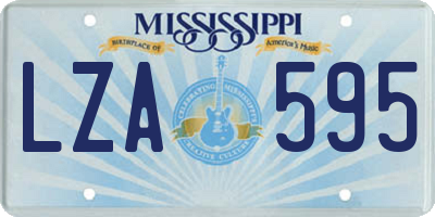 MS license plate LZA595