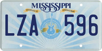 MS license plate LZA596