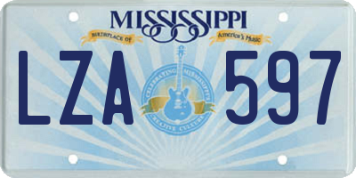 MS license plate LZA597