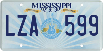 MS license plate LZA599