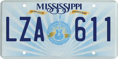MS license plate LZA611
