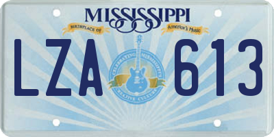 MS license plate LZA613