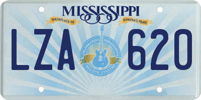 MS license plate LZA620