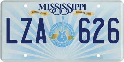 MS license plate LZA626