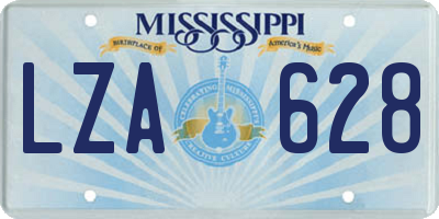 MS license plate LZA628