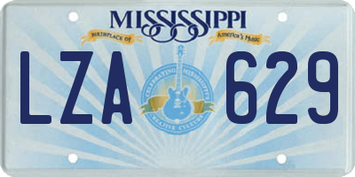 MS license plate LZA629