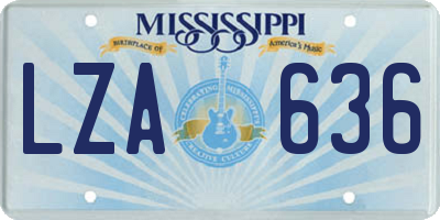 MS license plate LZA636