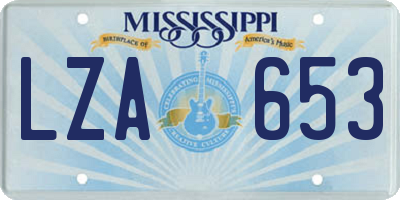 MS license plate LZA653