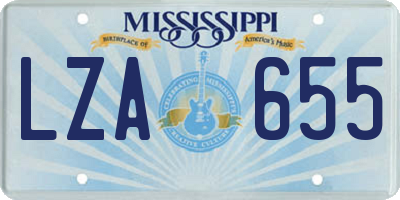 MS license plate LZA655