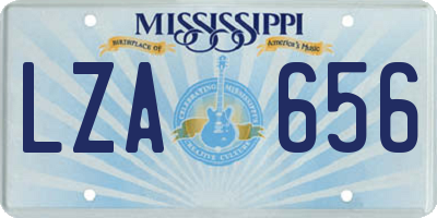 MS license plate LZA656