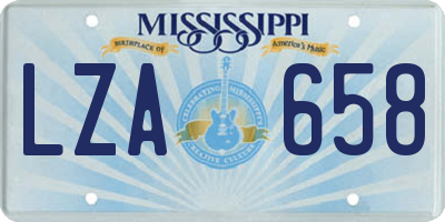 MS license plate LZA658