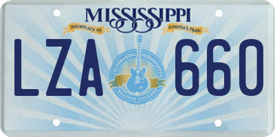 MS license plate LZA660