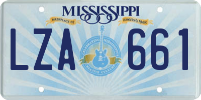 MS license plate LZA661