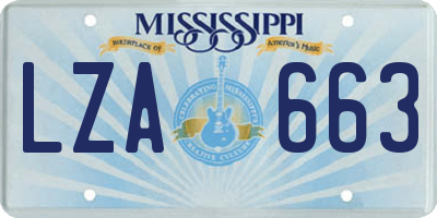 MS license plate LZA663