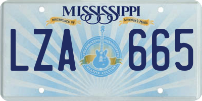 MS license plate LZA665