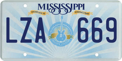 MS license plate LZA669