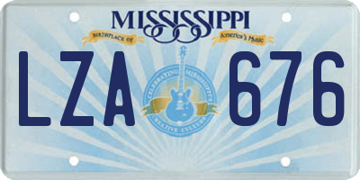 MS license plate LZA676