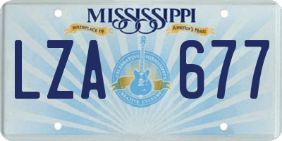 MS license plate LZA677