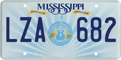 MS license plate LZA682