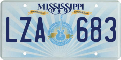 MS license plate LZA683