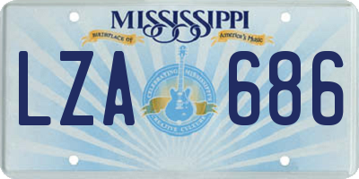 MS license plate LZA686
