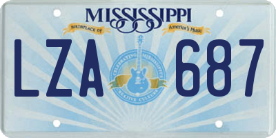 MS license plate LZA687