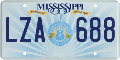 MS license plate LZA688