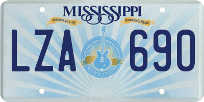 MS license plate LZA690