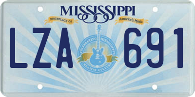 MS license plate LZA691