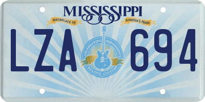 MS license plate LZA694
