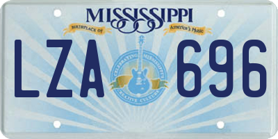 MS license plate LZA696