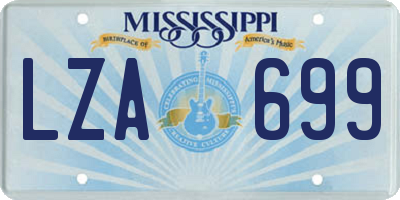 MS license plate LZA699