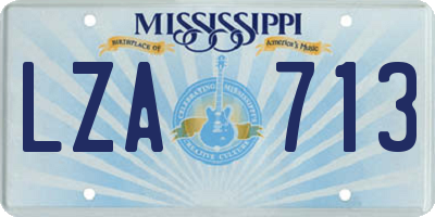 MS license plate LZA713