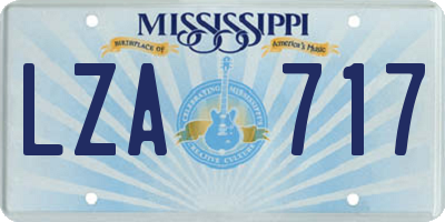 MS license plate LZA717