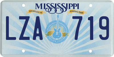 MS license plate LZA719