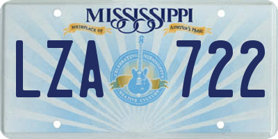 MS license plate LZA722