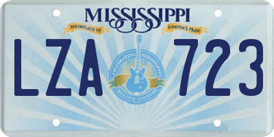 MS license plate LZA723