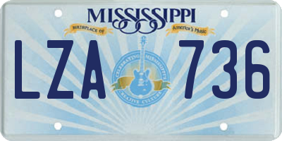 MS license plate LZA736