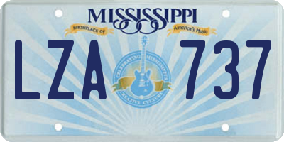 MS license plate LZA737