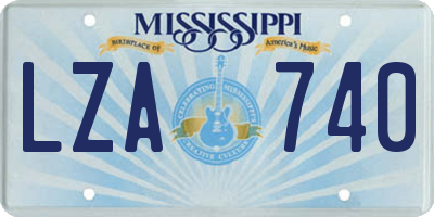 MS license plate LZA740