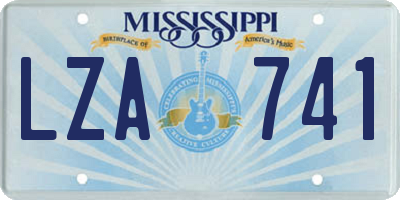 MS license plate LZA741
