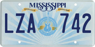 MS license plate LZA742