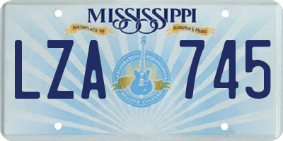 MS license plate LZA745
