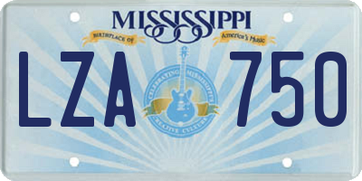 MS license plate LZA750