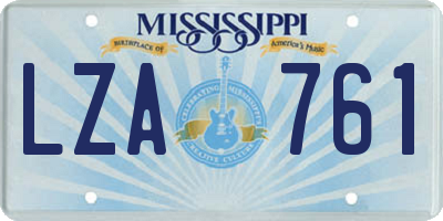 MS license plate LZA761