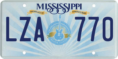 MS license plate LZA770