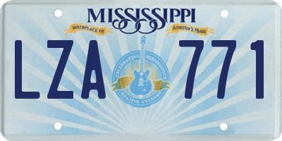 MS license plate LZA771