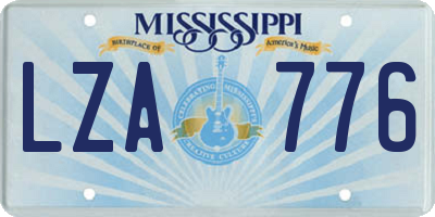MS license plate LZA776